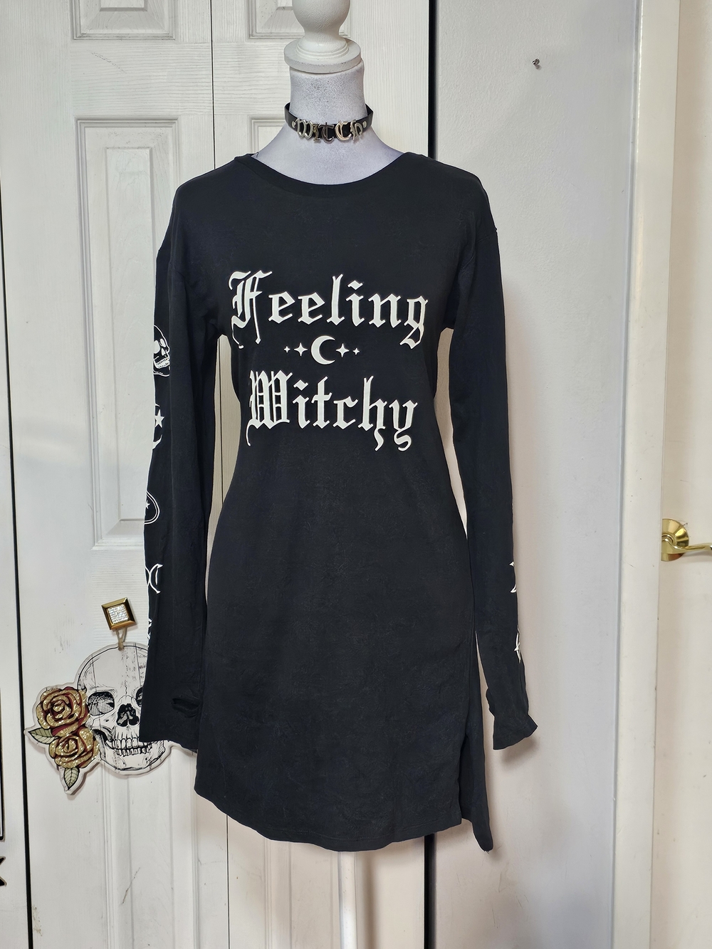 Hot Topic Black "Feeling Witchy" Long-Sleeve Dress